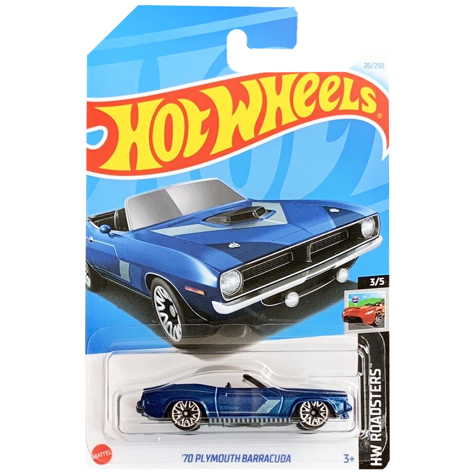 Hot Wheels - HW Roadsters 3/5 ‘70 Plymouth Barracuda [Blue] 20/250 image 0