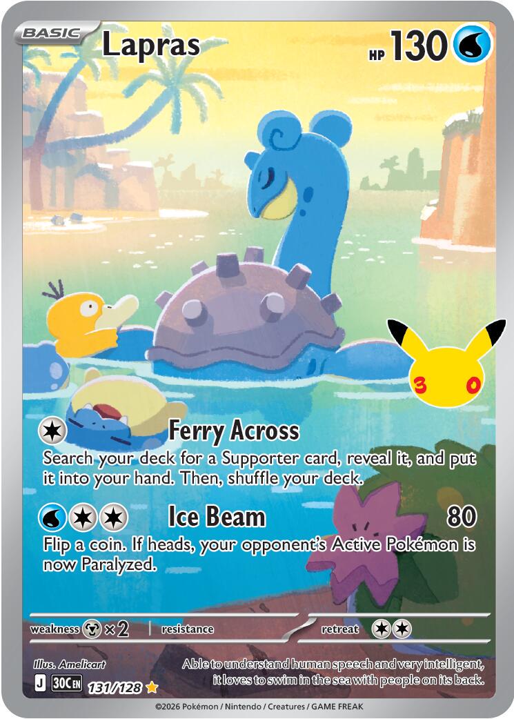 Lapras #131 Pokemon 30th Celebration