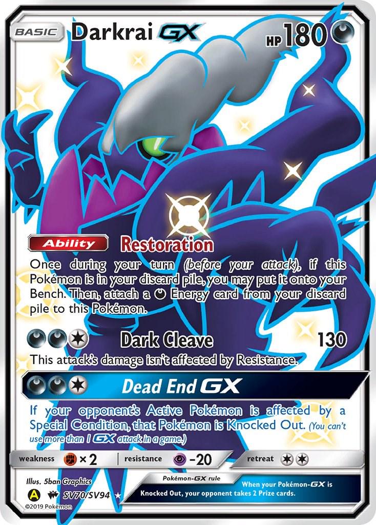 Darkrai GX #SV70 Pokemon Hidden Fates