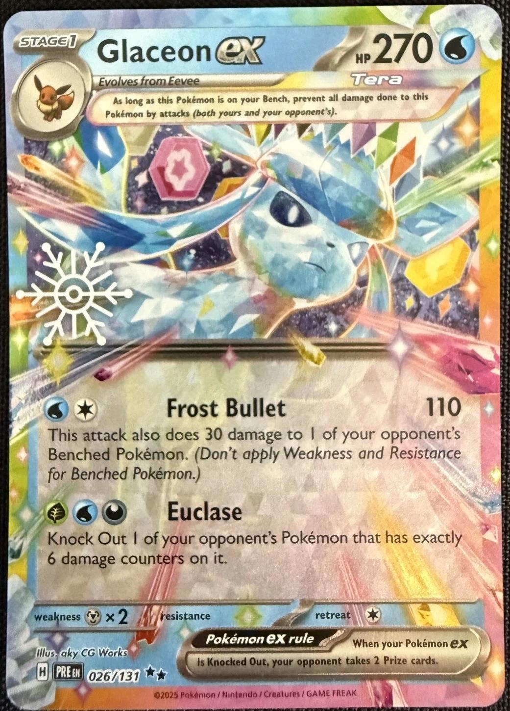 Glaceon EX [Holiday Stamp] #26 Pokemon Prismatic Evolutions [Sealed With Code Card]