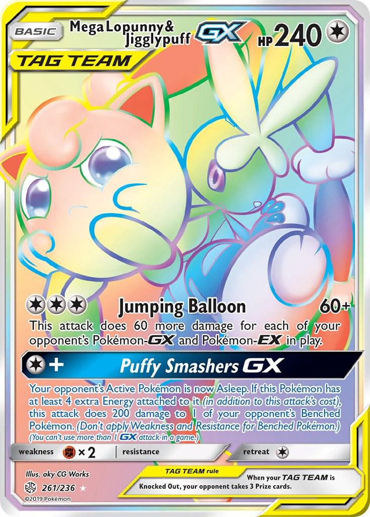 Mega Lopunny & Jigglypuff GX #261 Pokemon Cosmic Eclipse
