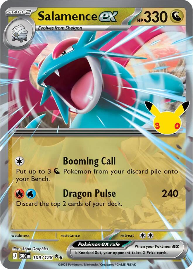 Salamence ex #109 Pokemon 30th Celebration