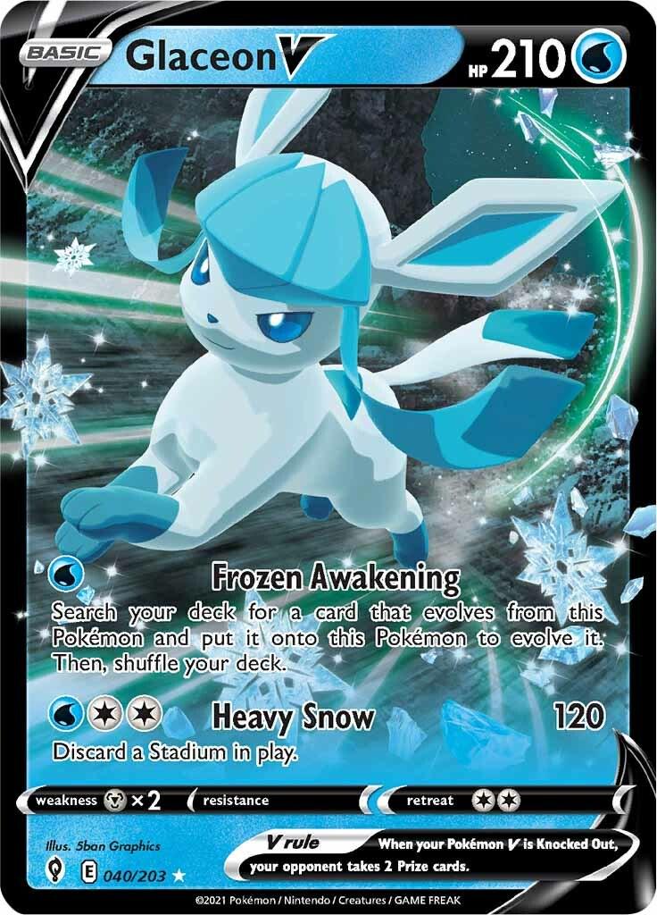 Glaceon V #40 Pokemon Evolving Skies