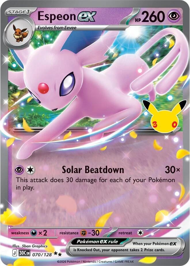 Espeon ex #70 Pokemon 30th Celebration