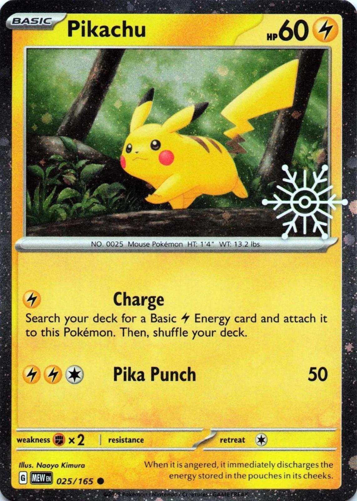 Pikachu [Holiday Stamp] #25 Pokemon Scarlet & Violet 151