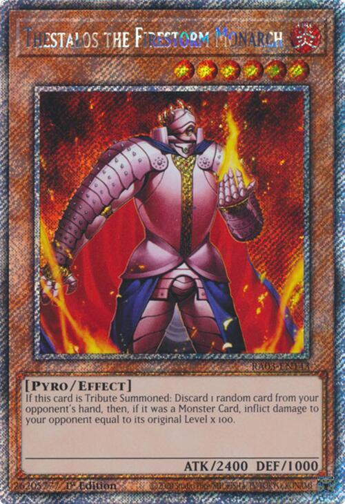 Thestalos the Firestorm Monarch [Platinum Secret Rare] RA03-EN143 image 0