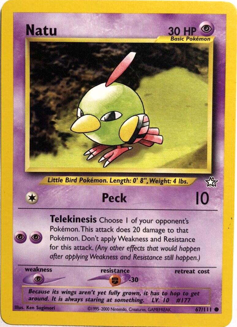 Natu #67 Pokemon Neo Genesis Unlimited (MP) image 0