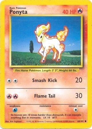 Ponyta #60 Pokemon Base Set Unlimited (MP) image 0