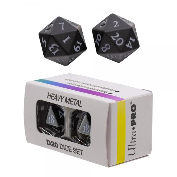 Heavy Metal D20 Vivid Black Dice Set (2 Pk) image 0