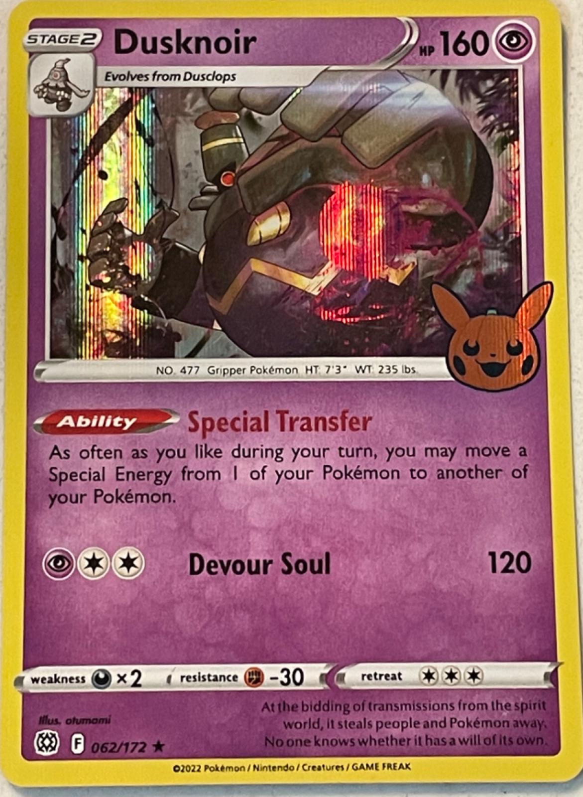 Dusknoir [Holo] #62 Pokemon Trick or Trade 2022 image 0
