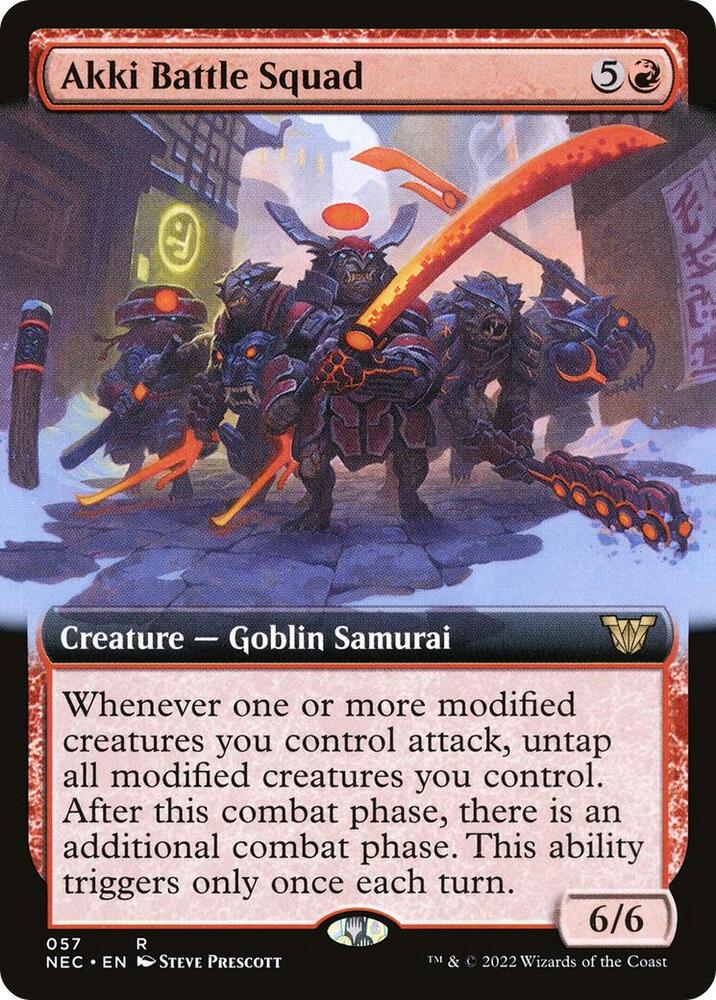 Akki Battle Squad [Extended Art] #57 Magic Kamigawa: Neon Dynasty Commander