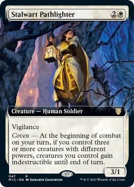 Stalwart Pathlighter [Extended Art] #47 Magic Midnight Hunt Commander image 0