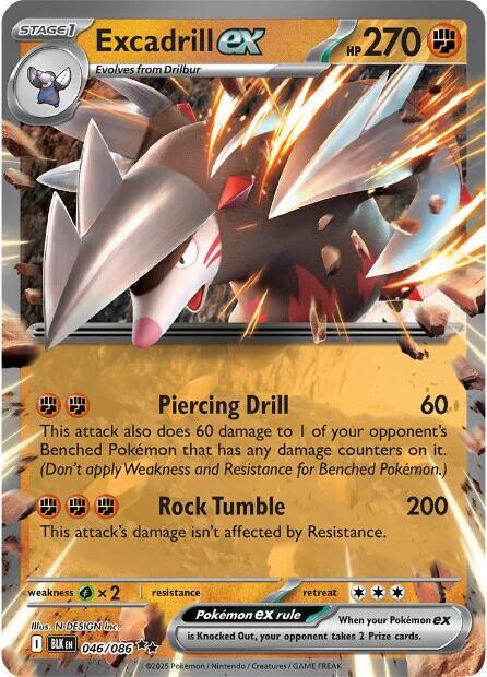 Excadrill ex #46 Pokemon Black Bolt image 0