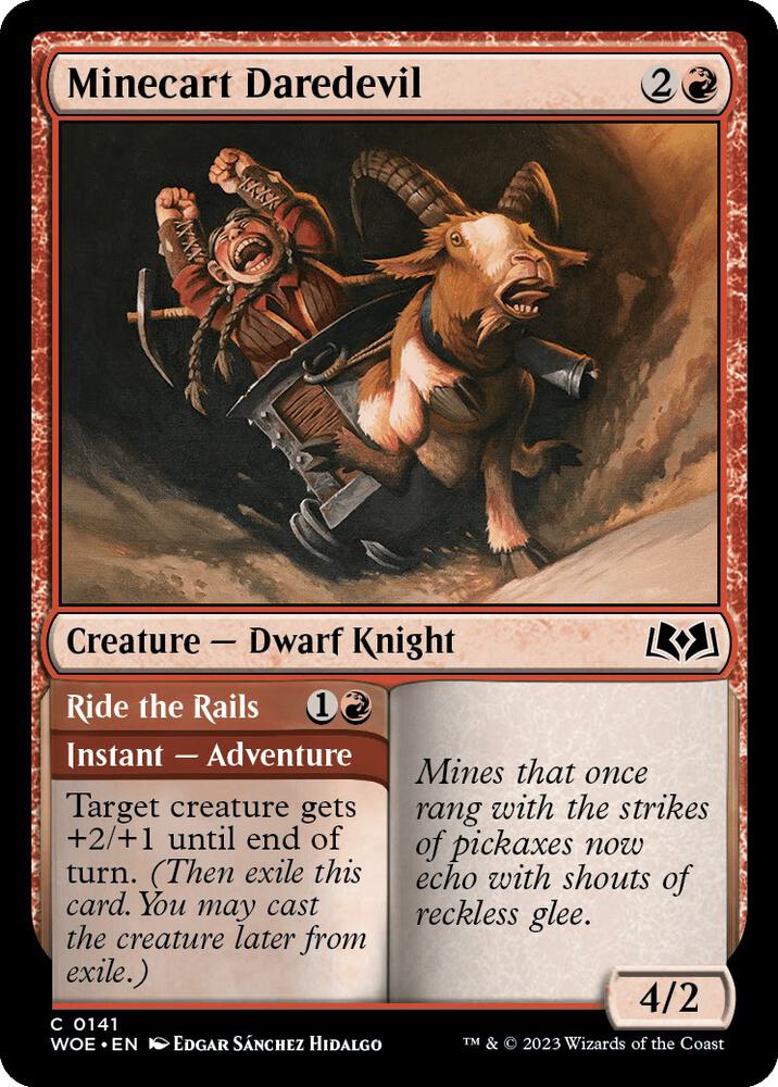 Minecart Daredevil // Ride the Rails [Foil] #141 Magic Wilds of Eldraine image 0