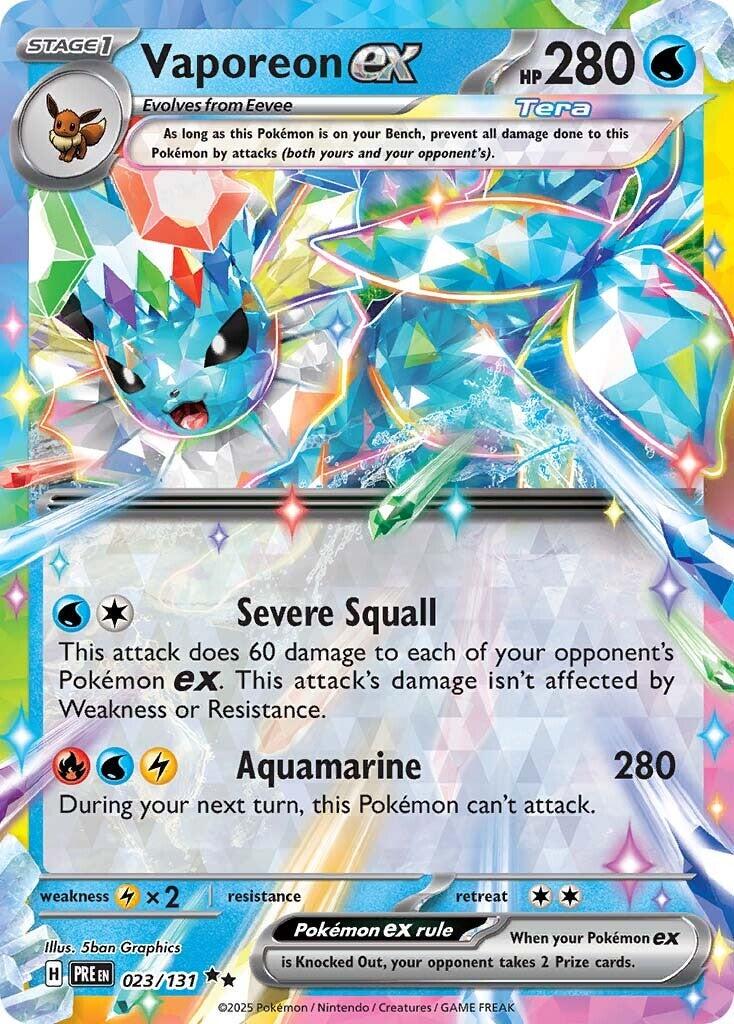 Vaporeon ex #23 Pokemon Prismatic Evolutions image 0