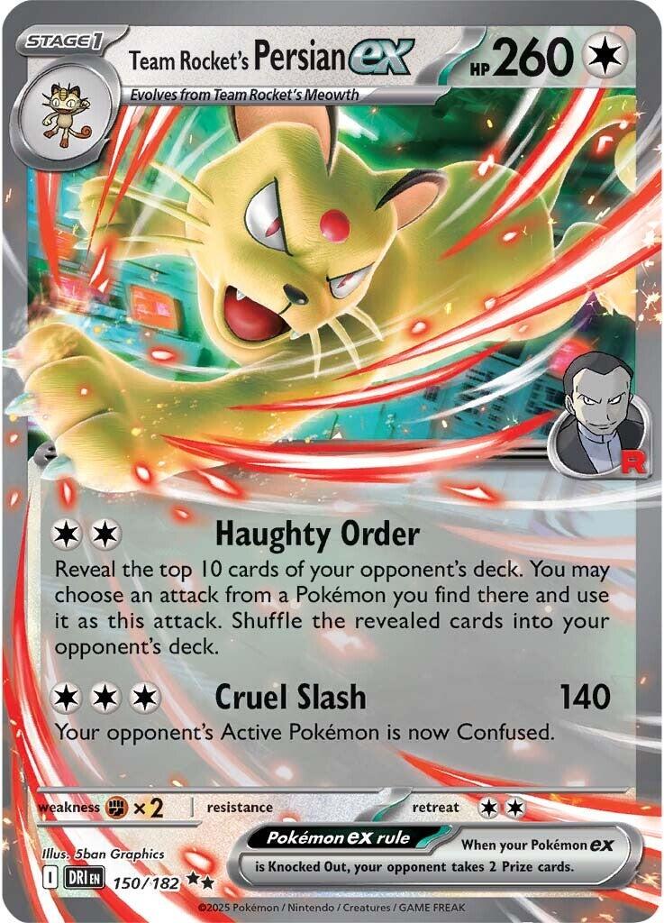 Team Rocket's Persian Ex #150 Pokemon Destined Rivals image 0