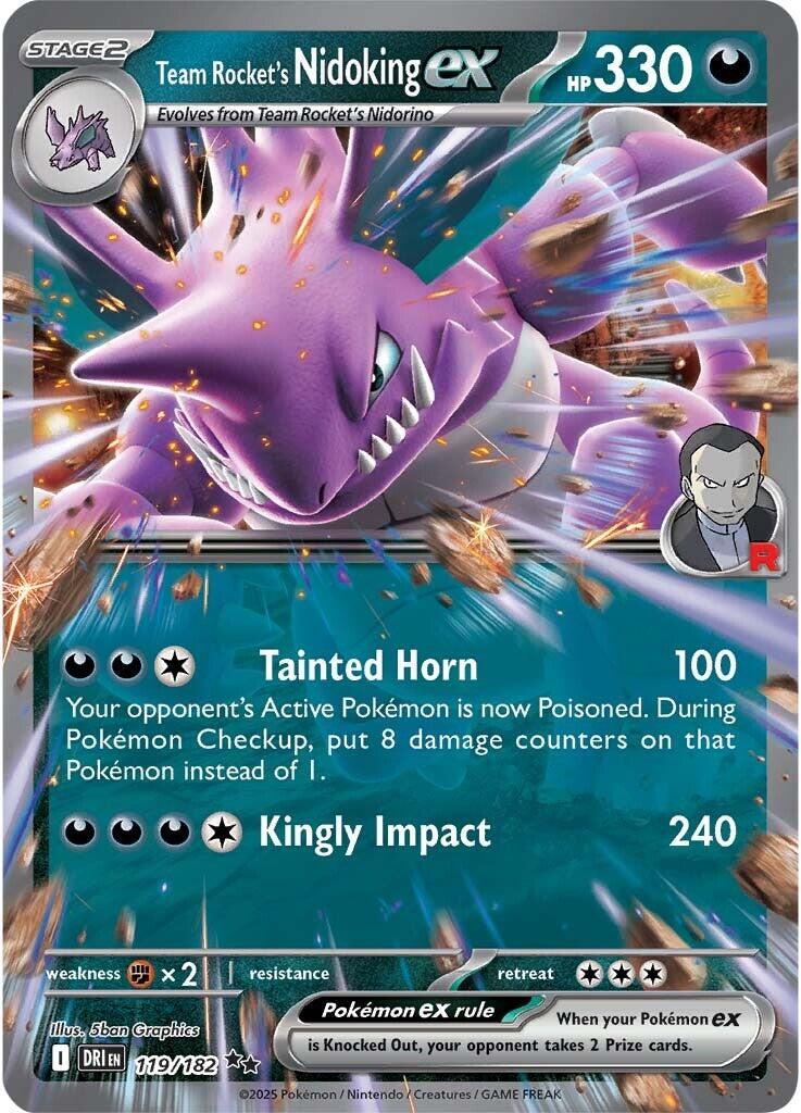 Team Rocket's Nidoking ex #119 Pokemon Destined Rivals image 0