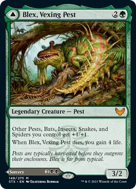 Blex, Vexing Pest & Search for Blex [Foil] #148 Magic Strixhaven School of Mages image 0