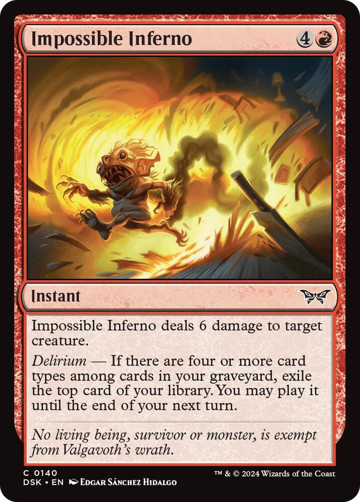 Impossible Inferno [Foil] #140 Magic Duskmourn: House of Horror image 0