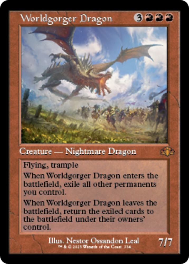 Worldgorger Dragon #334 [Retro Frame] Magic Dominaria Remastered