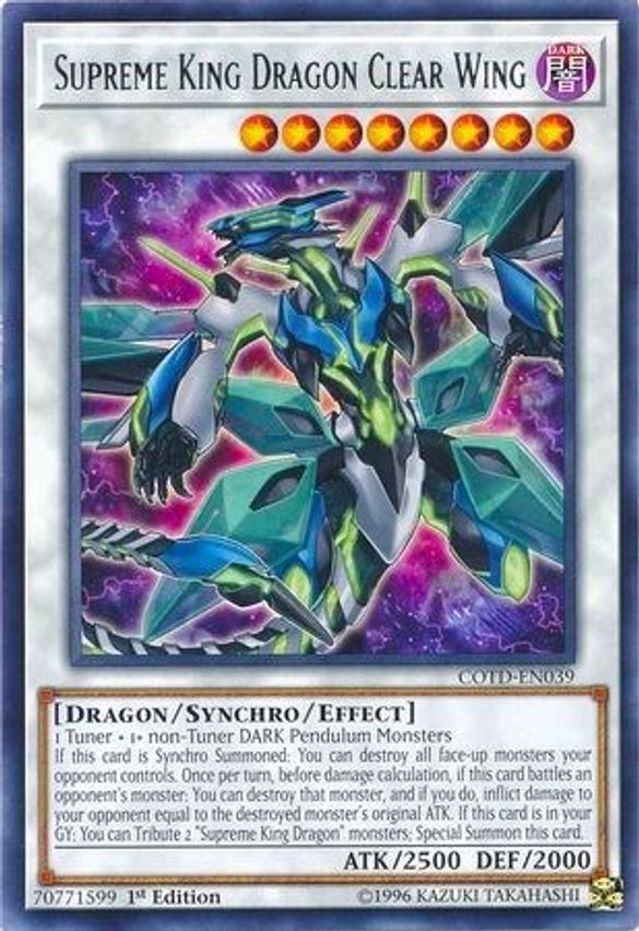 Supreme King Dragon Clear Wing [1st Edition] COTD-EN039 image 0