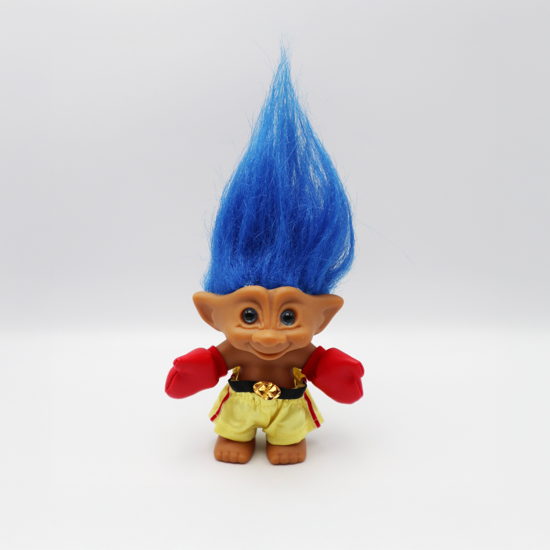 Troll Doll - Blue Hair Boxer w/ Red Gloves Yellow Shorts image 0
