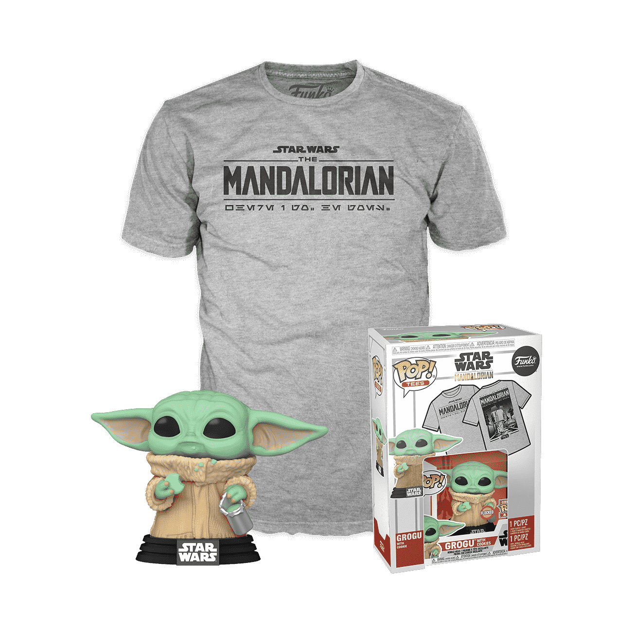 Star Wars Funko POP! Tees Grogu w/ Cookies Flocked image 0