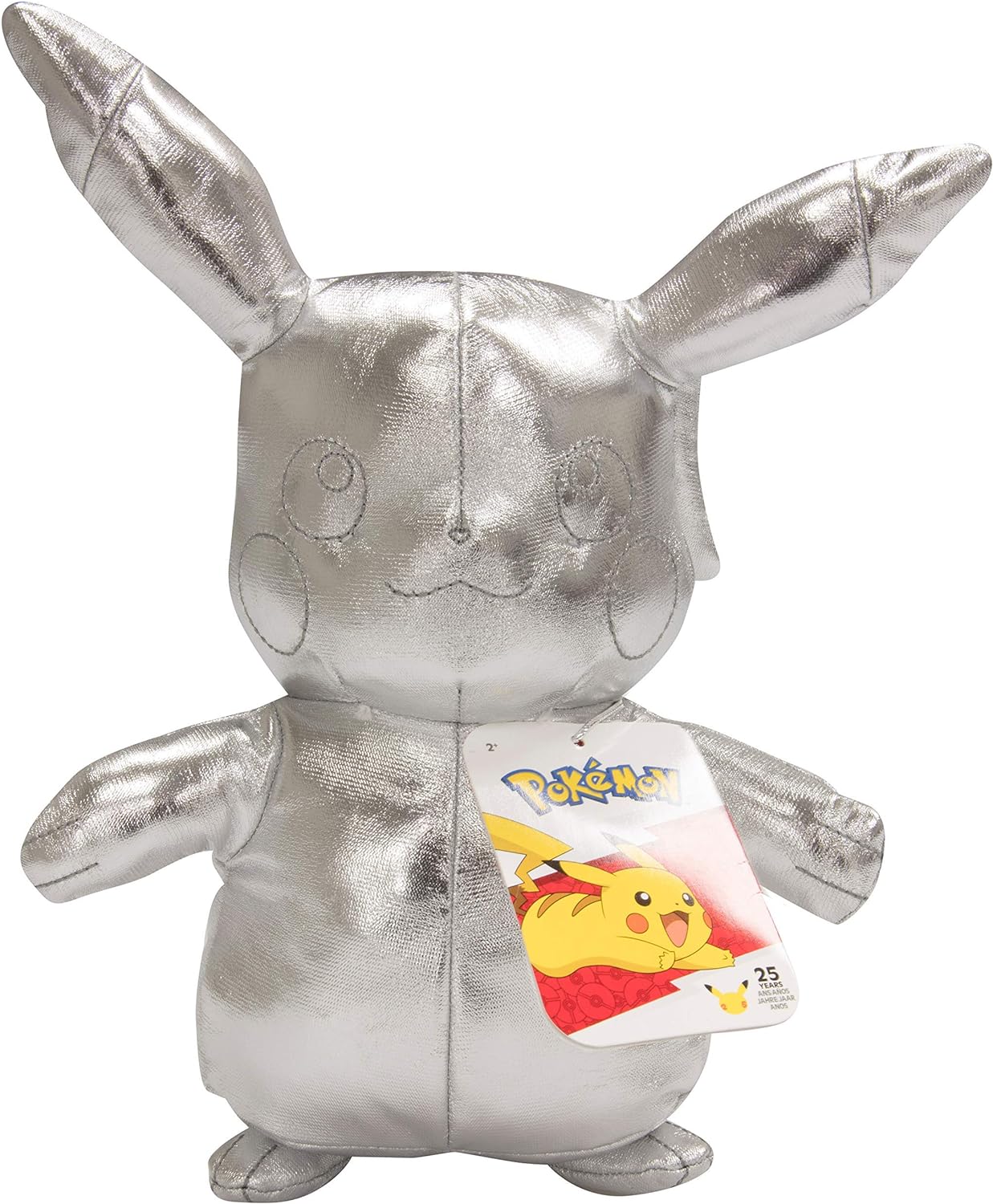 Silver Pikachu 25th Anniversary 8” Pokemon Plush image 0