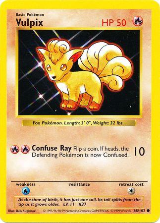 Vulpix [Shadowless] #68 Pokemon Base Set Unlimited (HP) image 0