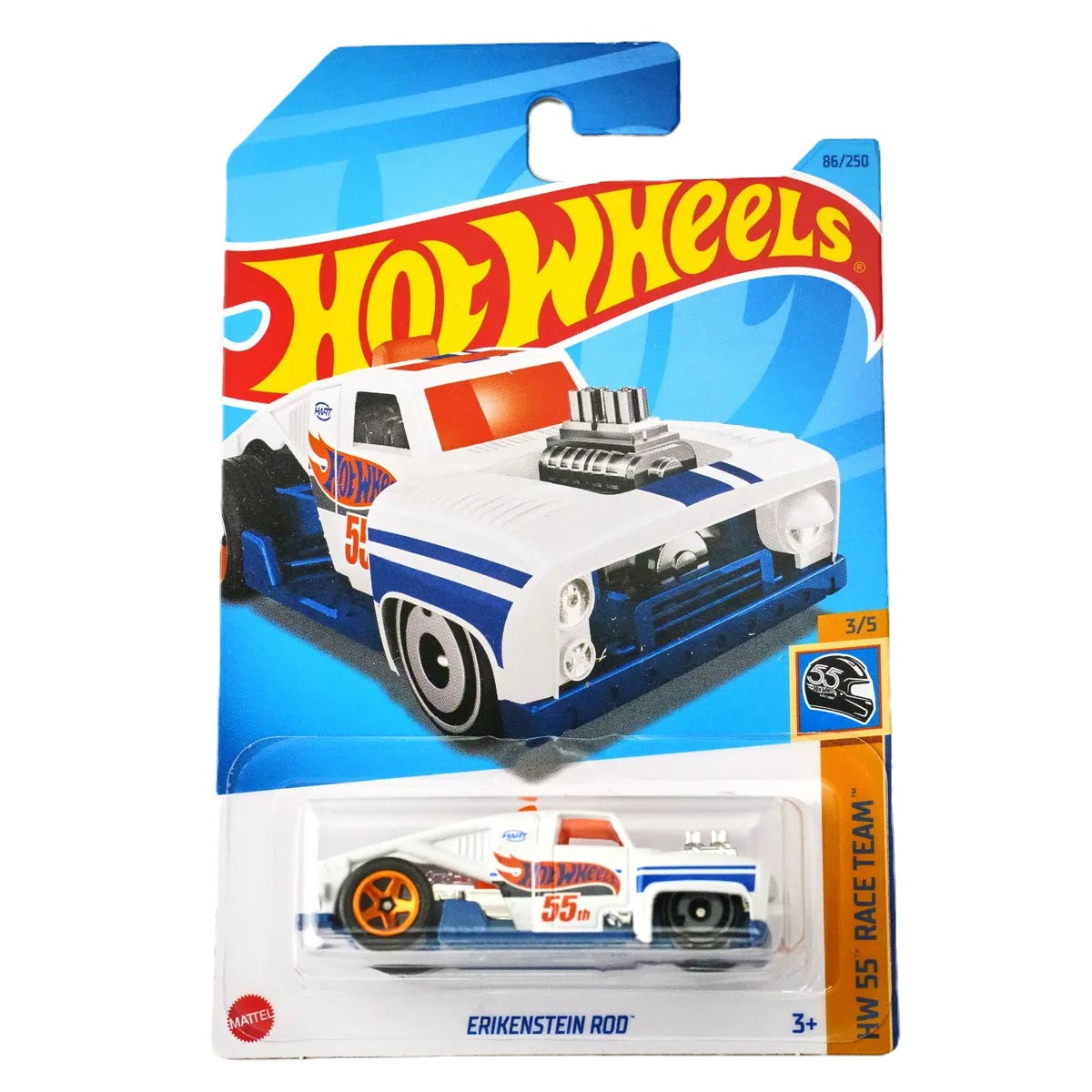 Hot Wheels - HW 55 Race Team 3/5 Erikenstein Rod [White] 86/250 image 0