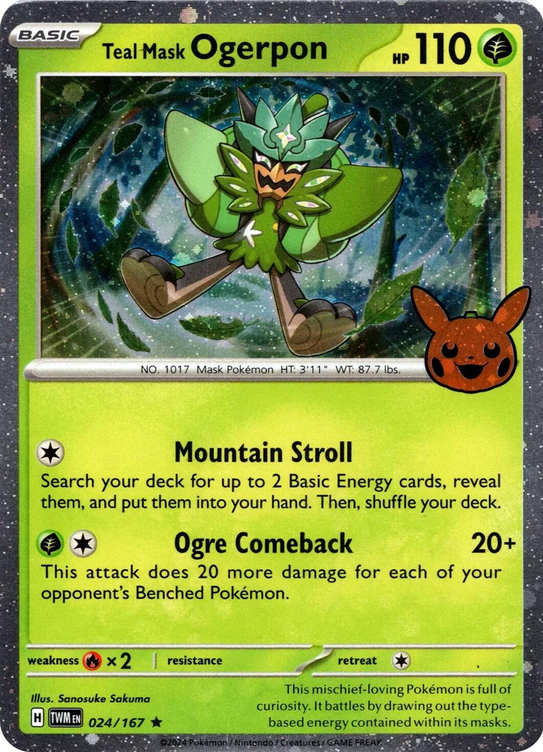 Teal Mask Ogerpon #24 Pokemon Trick or Trade 2024 image 0