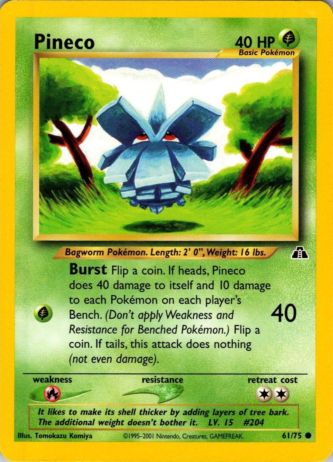 Pineco #61 Pokemon Neo Discovery (MP) image 0