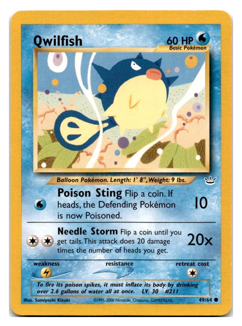Qwilfish #49 Pokemon Neo Revelation (LP) image 0