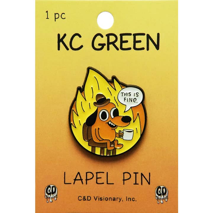 KC Green - This Is Fine Meme Enamel Lapel Pin