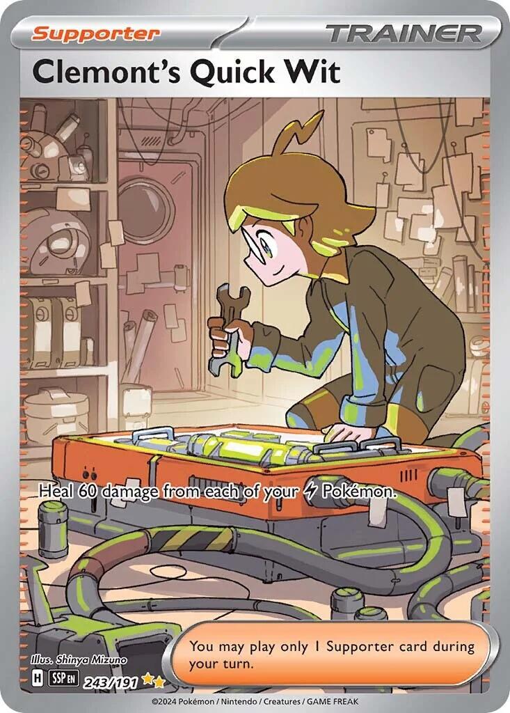 Clemont's Quick Wit #243 Pokemon Surging Sparks image 0