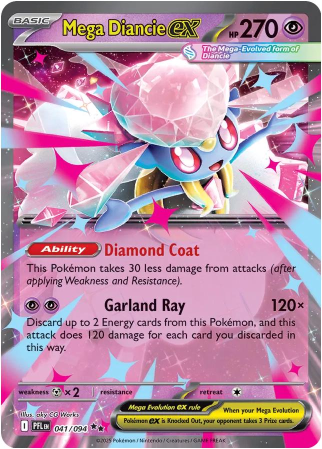 Mega Diancie ex #41 Pokemon Phantasmal Flames image 0