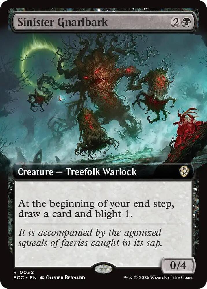 Sinister Gnarlbark [Extended Art] #32 Magic Lorwyn Eclipsed Commander