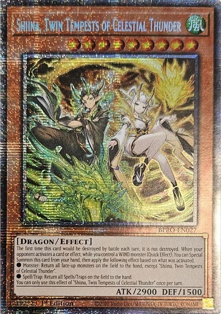 Shiina, Twin Tempests of Celestial Thunder [Starlight Rare] BPRO-EN027 YuGiOh Burst Protocol