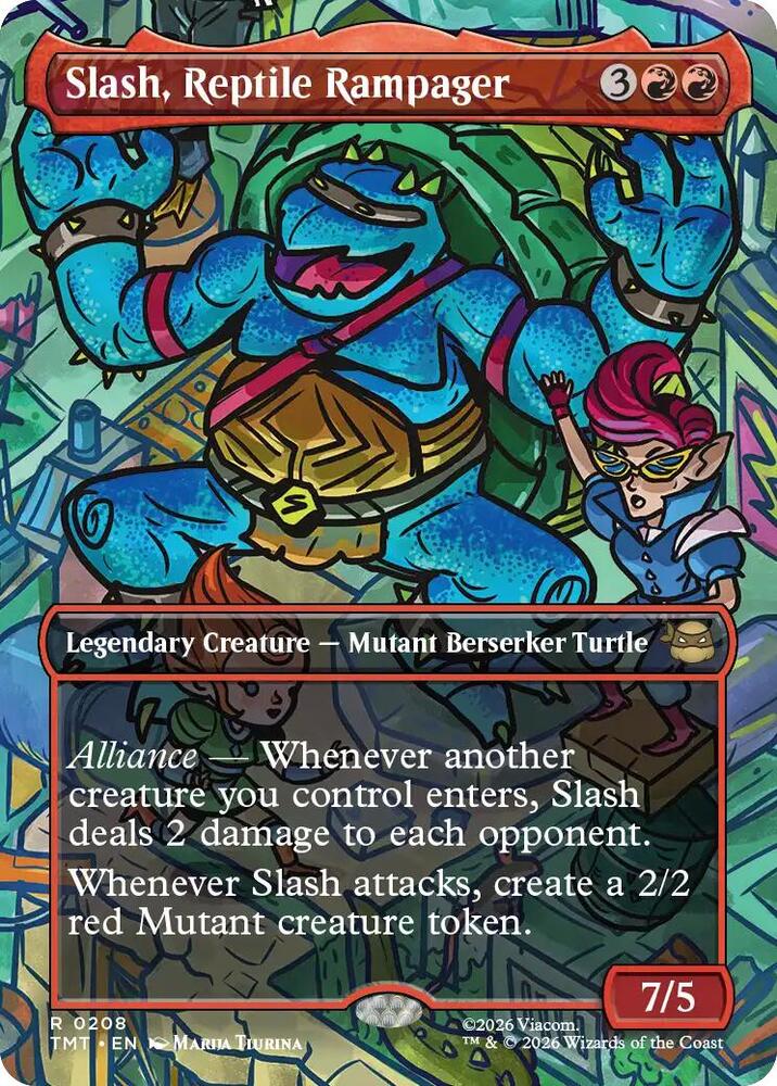 Slash, Reptile Rampager [Borderless] #208 Magic Teenage Mutant Ninja Turtles