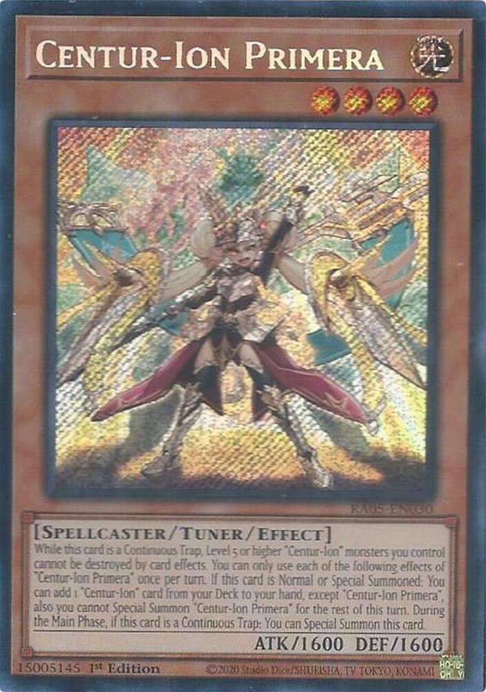 Centur-Ion Primera [Secret Rare] RA05-EN030 YuGiOh Rarity Collection 5