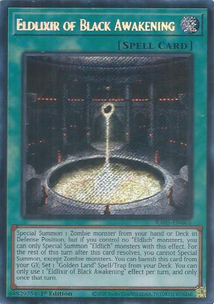 Eldlixir of Black Awakening [Secret Rare] RA05-EN065 YuGiOh Rarity Collection 5