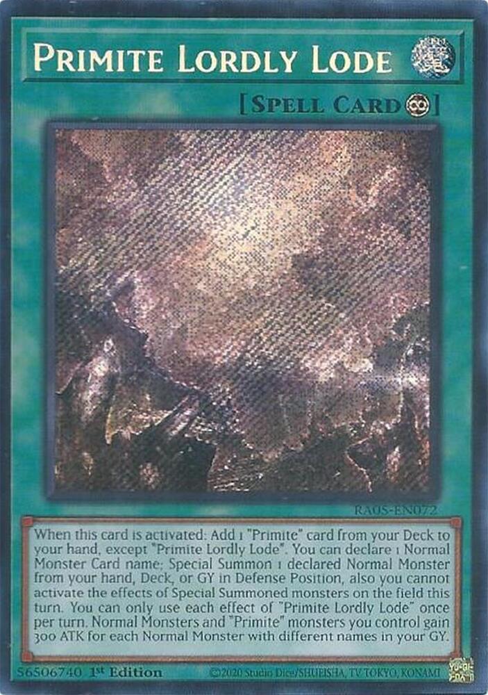 Primite Lordly Lode [Secret Rare] RA05-EN072 YuGiOh Rarity Collection 5