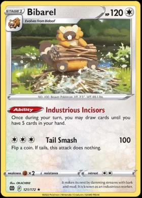 Bibarel [Holo] #121 Pokemon Brilliant Stars image 0