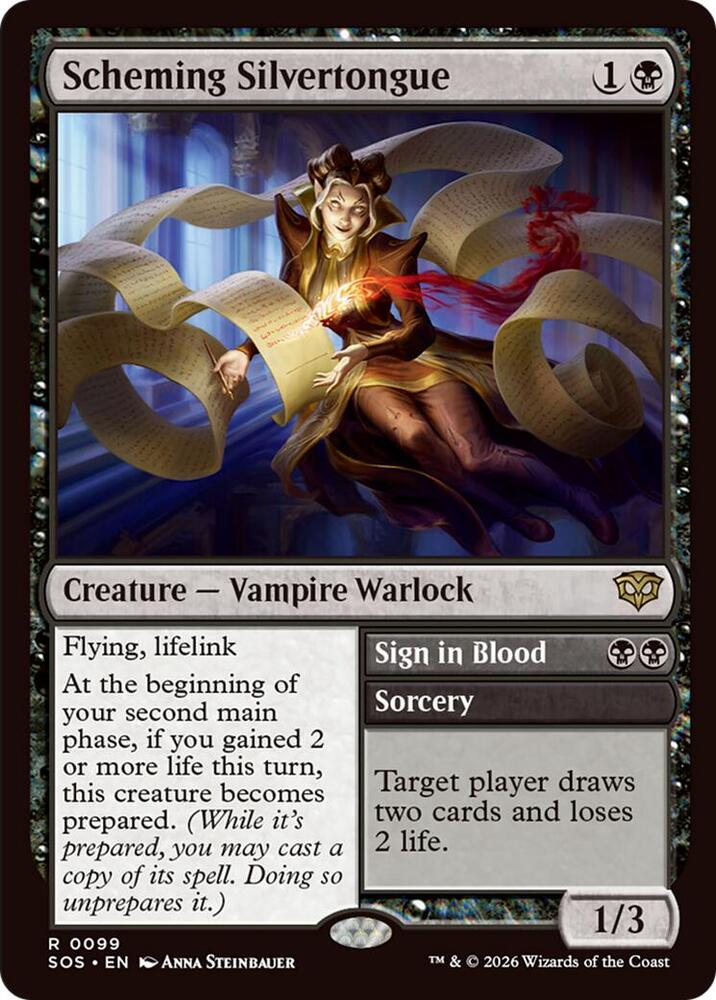 Scheming Silvertongue #99 Magic Secrets of Strixhaven