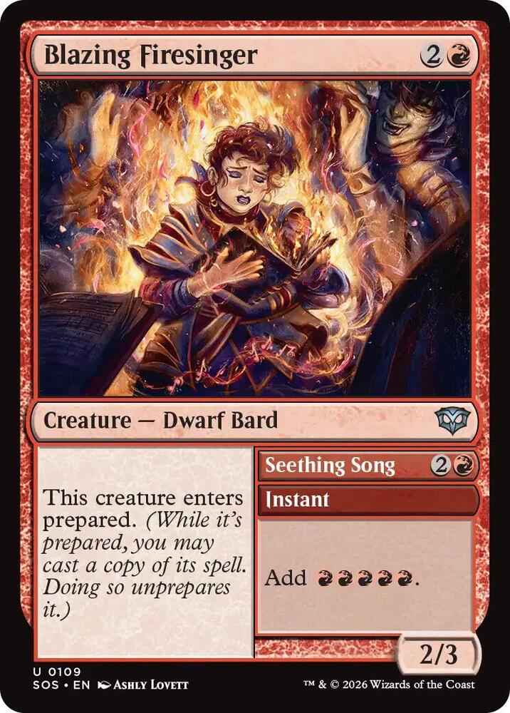 Blazing Firesinger #109 Magic Secrets of Strixhaven