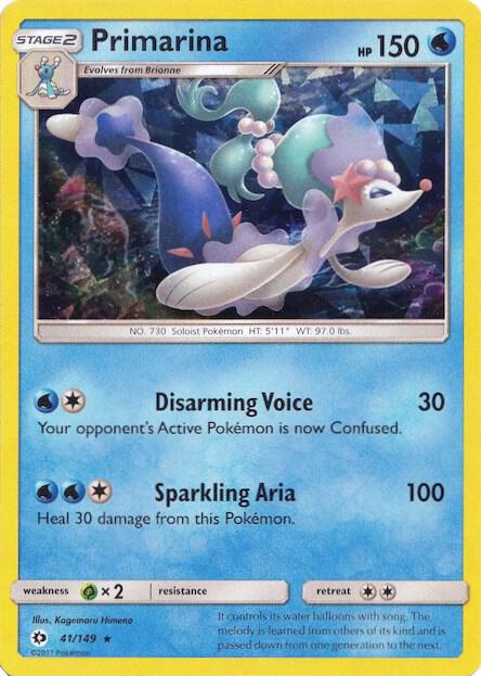 Primarina [Cracked Ice Holo] #41 Pokemon Sun & Moon image 0