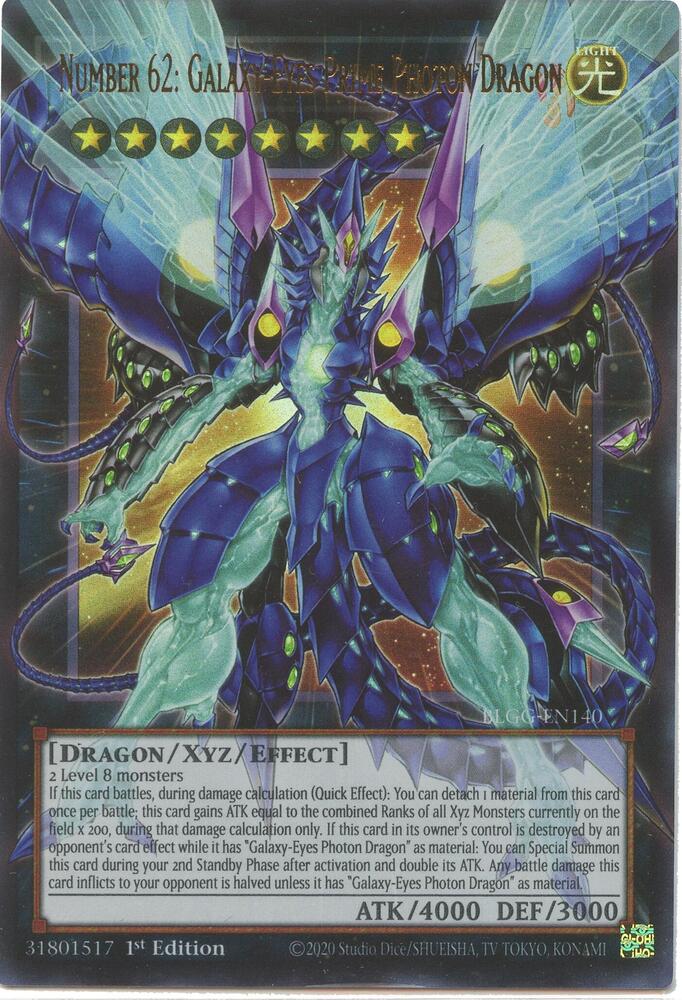 Number 62: Galaxy-Eyes Prime Photon Dragon [Overframe] BLGG-EN140 YuGiOh Battles of Legend: Glorious Gallery