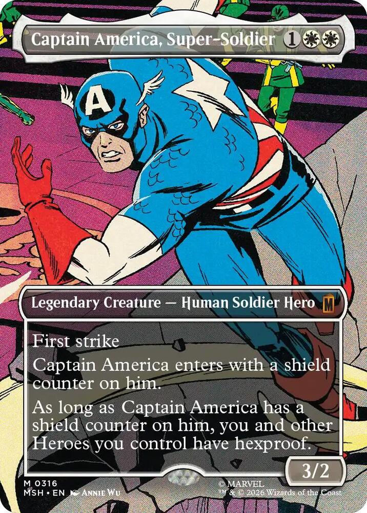 Captain America, Super-Soldier [Borderless Foil] #316 Magic Marvel Super Heroes
