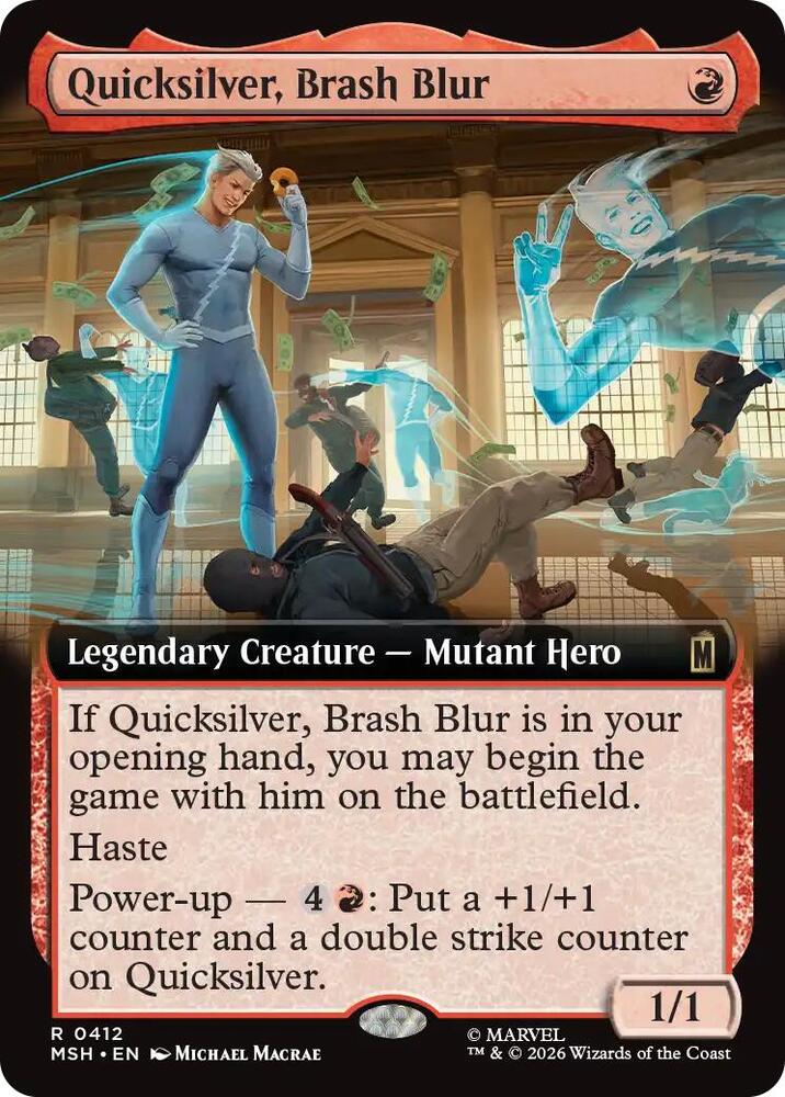 Quicksilver, Brash Blur [Extended Art Foil] #412 Magic Marvel Super Heroes