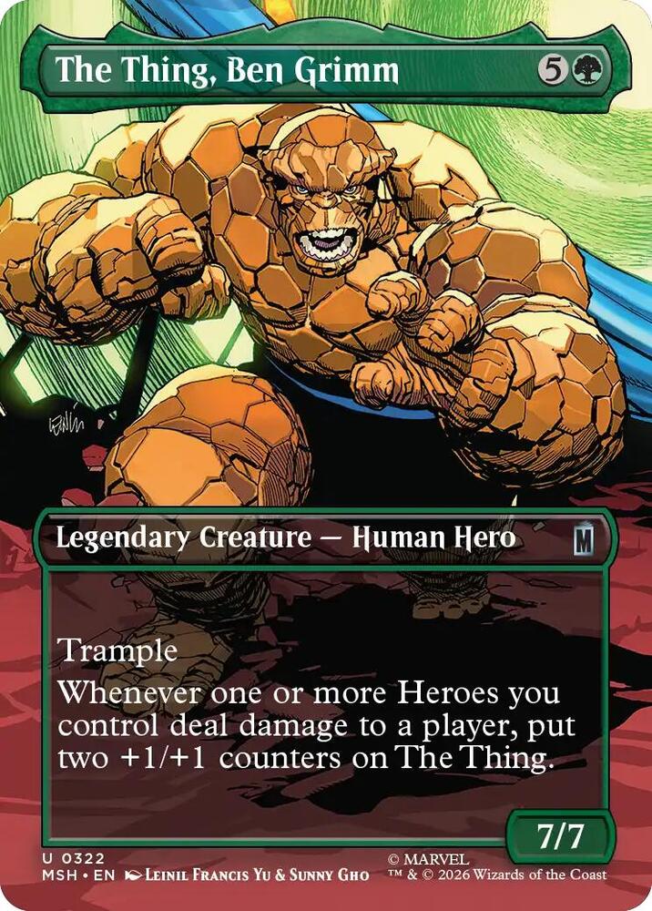 The Thing, Ben Grimm [Borderless Foil] #322 Magic Marvel Super Heroes
